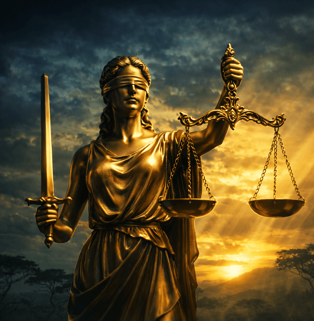 Lady Justice with scales and sword